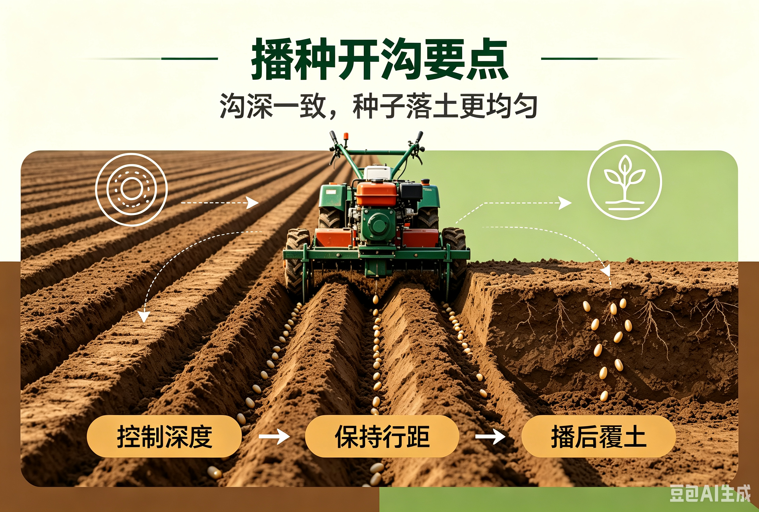 播种开沟实拍